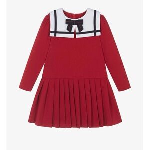 Patachou Red Long Sleeve Dress with Bow Detail Size:2Y